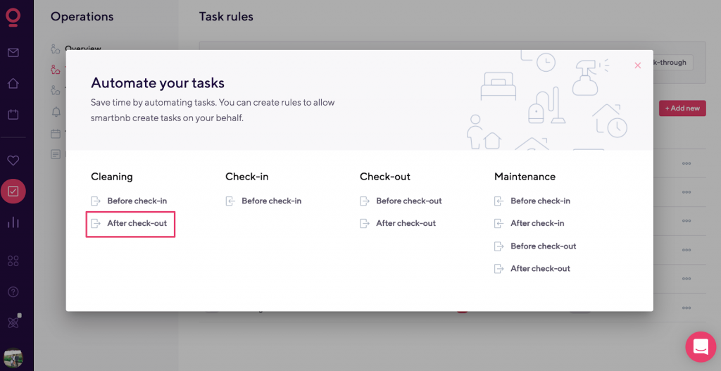 pop up task rules